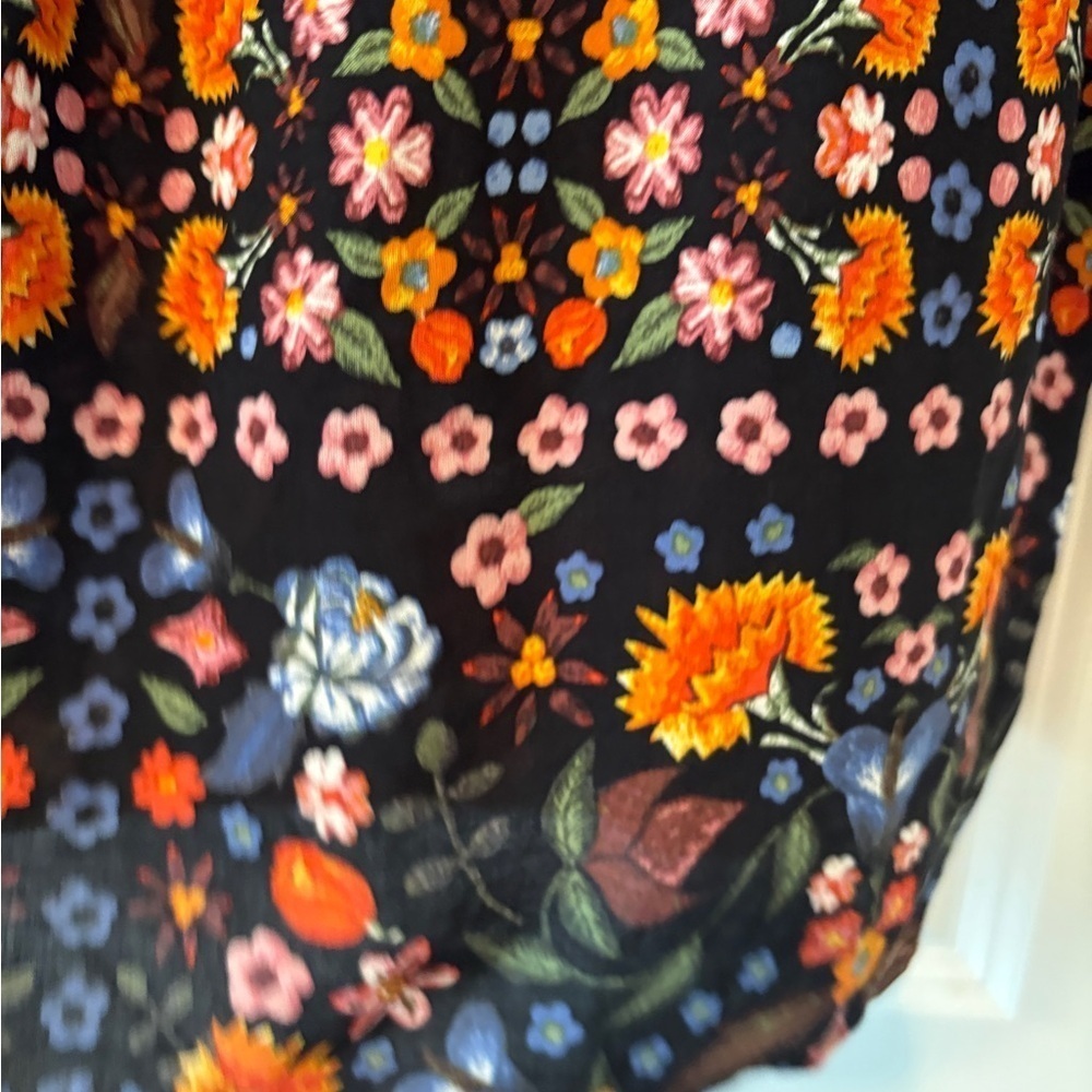 Olivaceous Floral Cottagecore Bohemian Short Sleeve Top Blouse Size Large - Picture 13 of 14